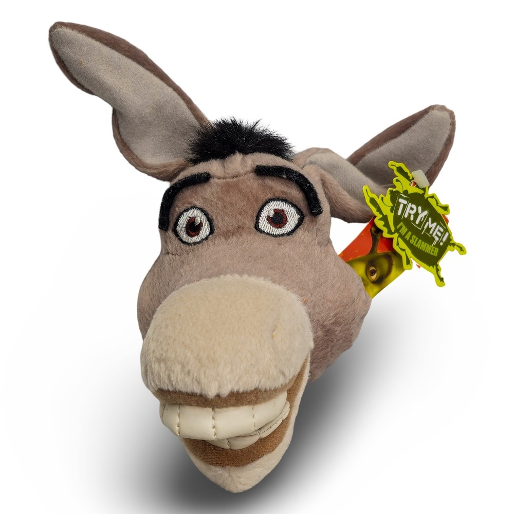 Beverly Hills Teddy Bear Shrek 2 Donkey Slammer‎ Plush OS Grey NEW 2004 Vintage